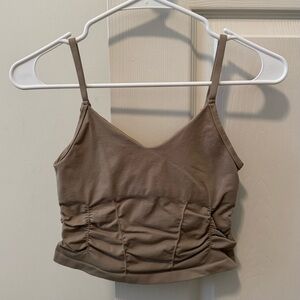 free people movement Mushroom Good Karma Ruched Crop Tank